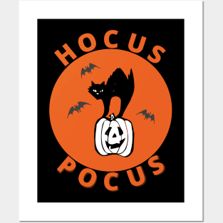 Halloween Cat & Pumpkin - Hocus Pocus Posters and Art